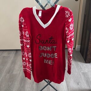 No Boundaries Red and White Knit Sweater